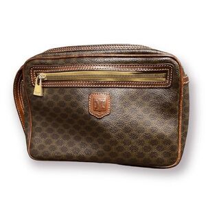 Celine Macadam Dark Wristlet Clutch Authentic Summer Bag